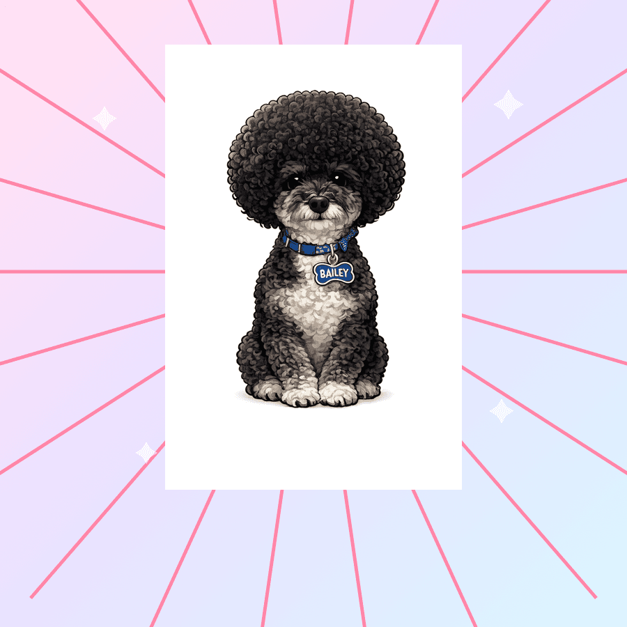 Anime Star custom pet portrait example