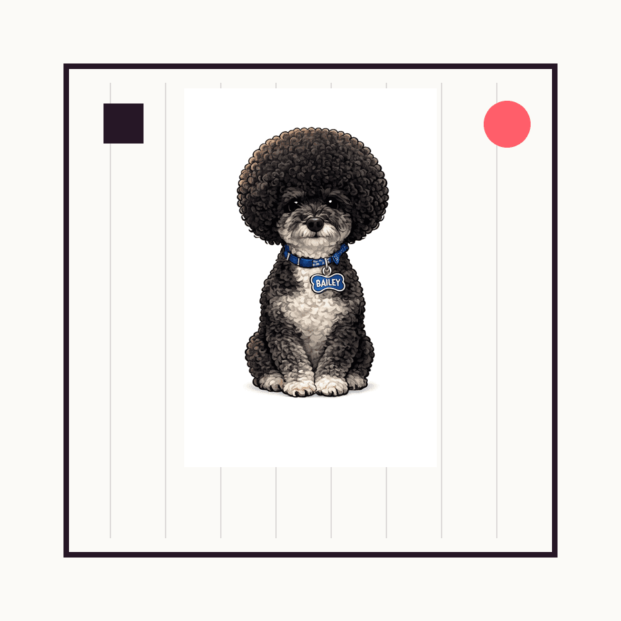 Modern Minimal custom pet portrait example