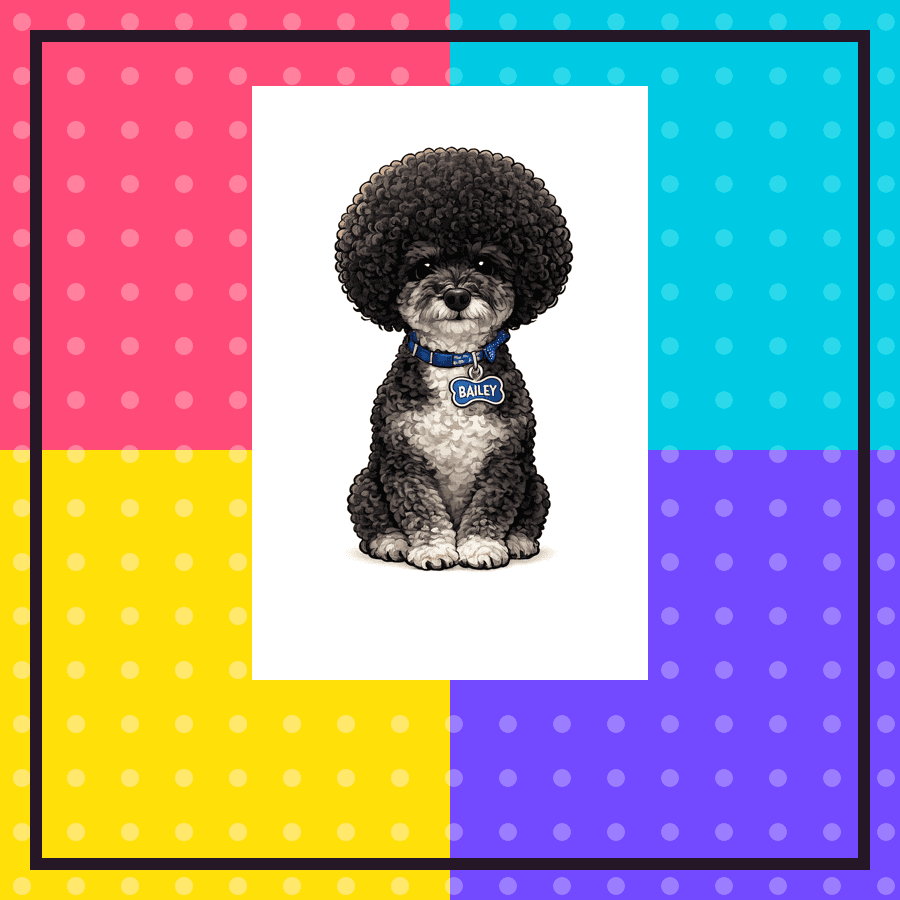 Pop Art Pup custom pet portrait example