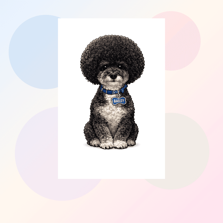 Watercolor Dream custom pet portrait example