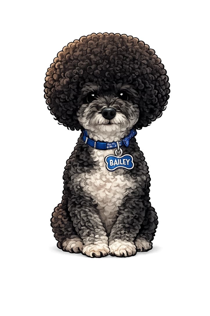 Custom pet portrait example from Izzy's Playground