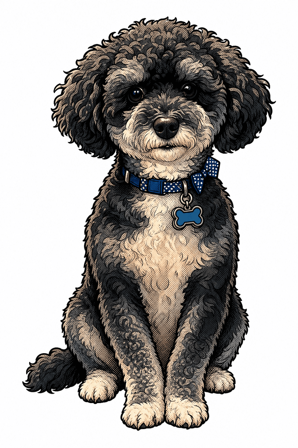 Comic Book custom pet portrait example