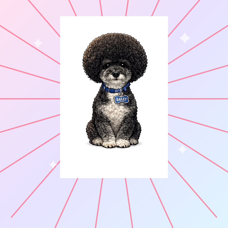 Anime Star custom pet portrait example