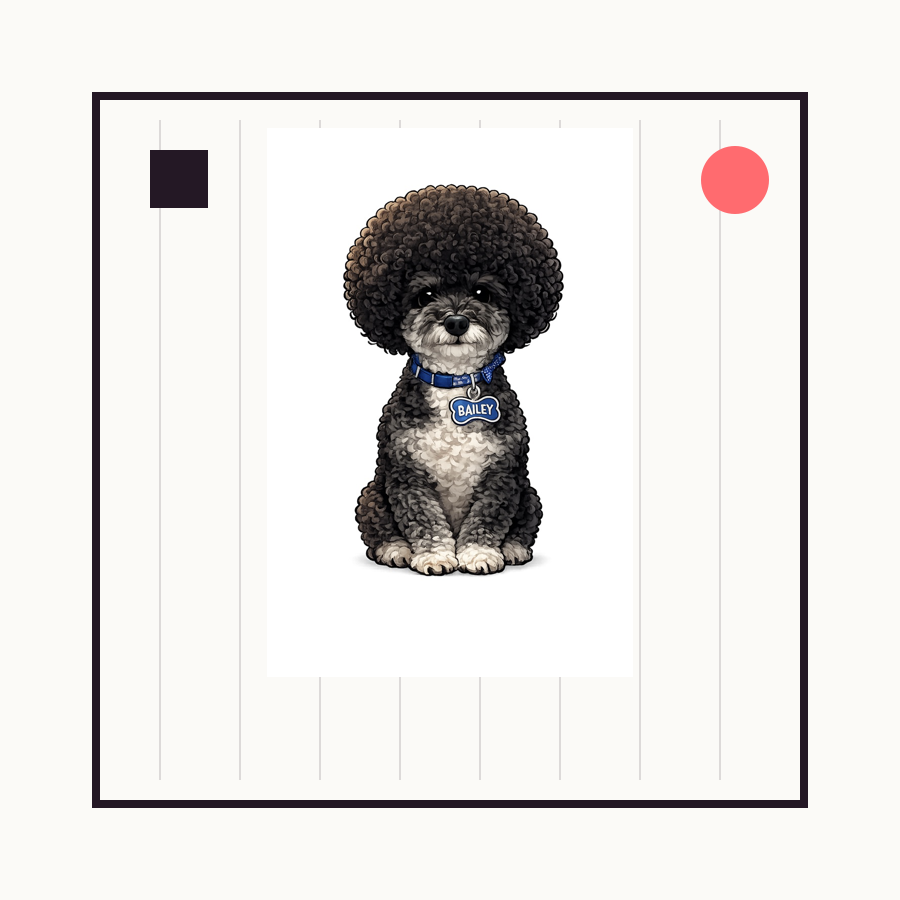 Modern Minimal custom pet portrait example